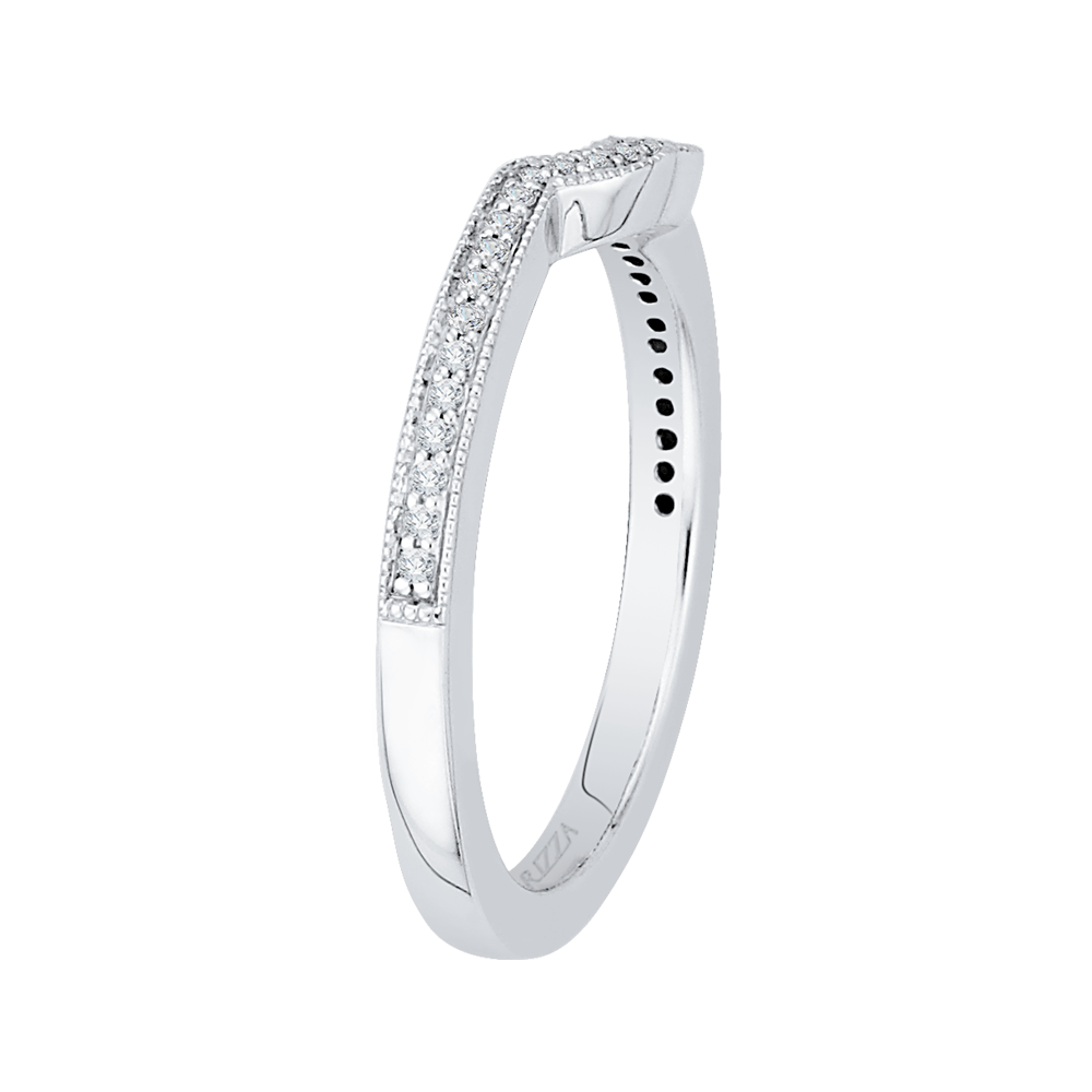 Round Diamond Half-Eternity Wedding Band in 14K White Gold