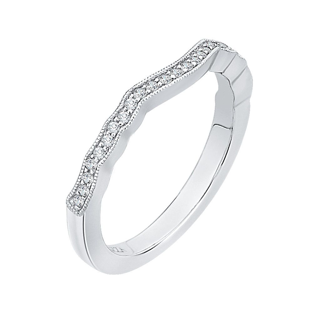 Round Diamond Half-Eternity Wedding Band in 14K White Gold