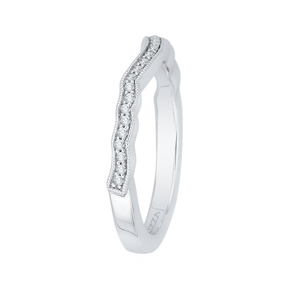 Round Diamond Half-Eternity Wedding Band in 14K White Gold