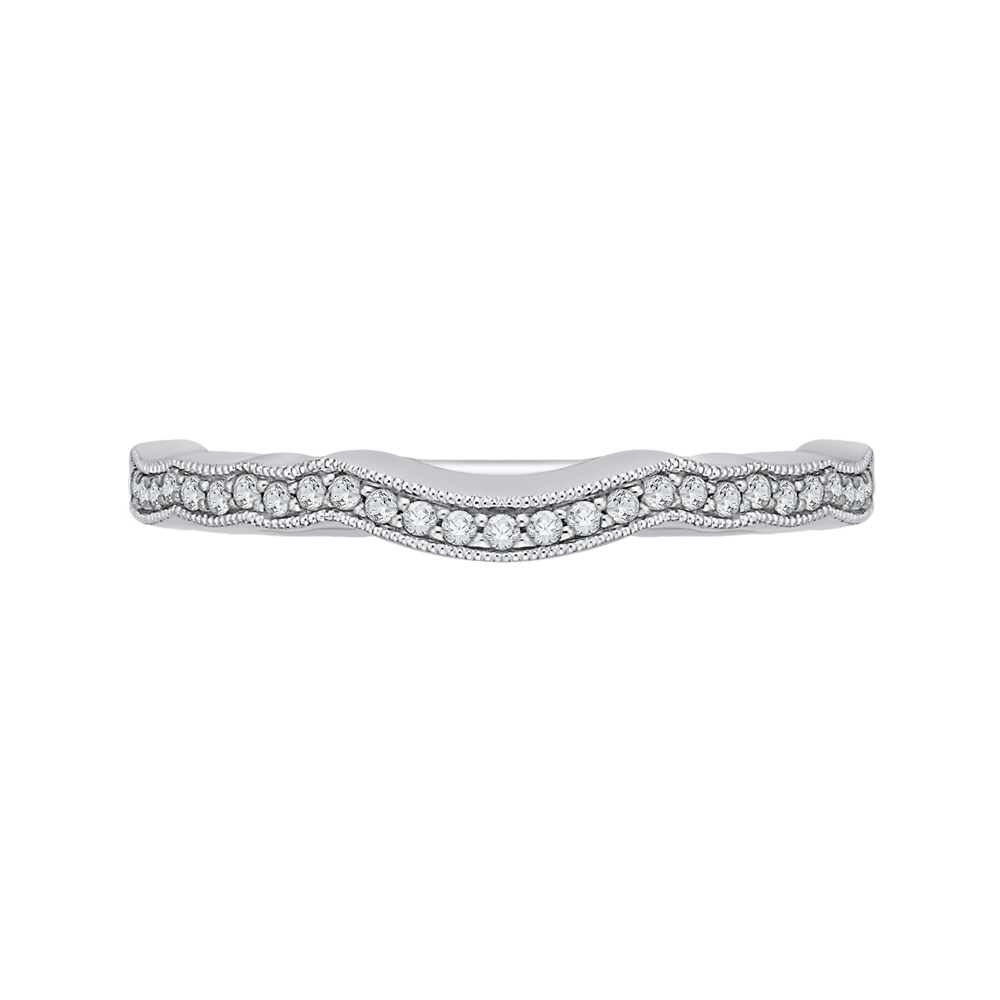 Round Diamond Half-Eternity Wedding Band in 14K White Gold