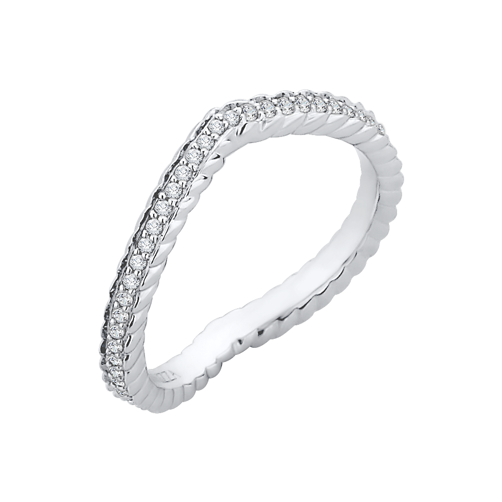 Round Diamond Wedding Band in 14K White Gold