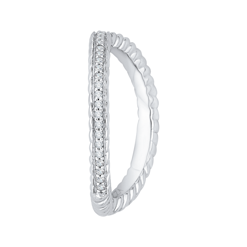 Round Diamond Wedding Band in 14K White Gold