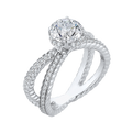 Round Diamond Engagement Ring with Crossover Shank in 14K White Gold (Semi-Mount)