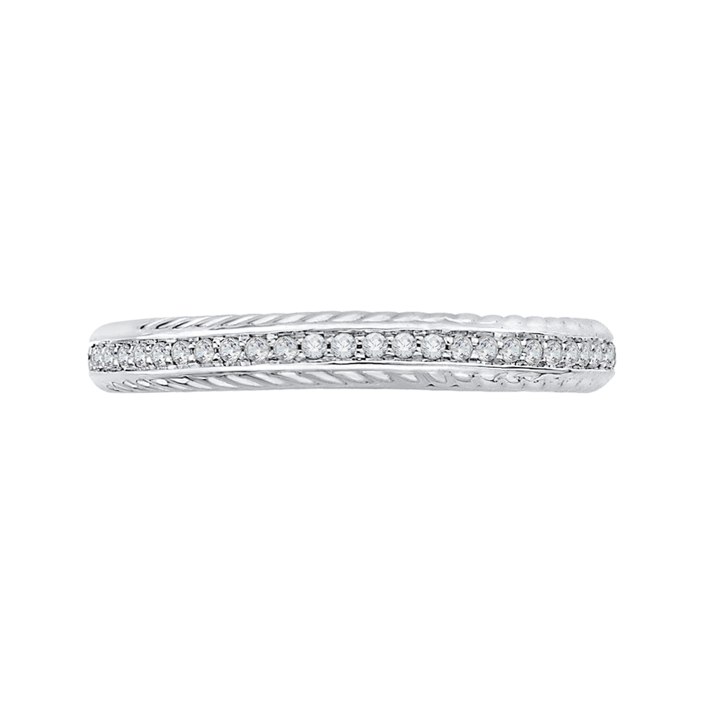 Round Diamond Half-Eternity Wedding Band in 14K White Gold