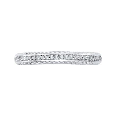 Round Diamond Half-Eternity Wedding Band in 14K White Gold