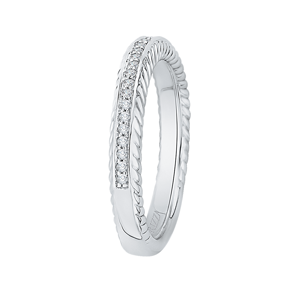 Round Diamond Half-Eternity Wedding Band in 14K White Gold