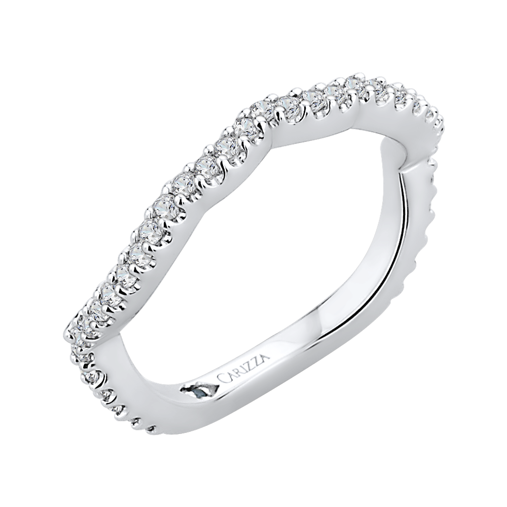 Round Diamond Wedding Band in 14K White Gold