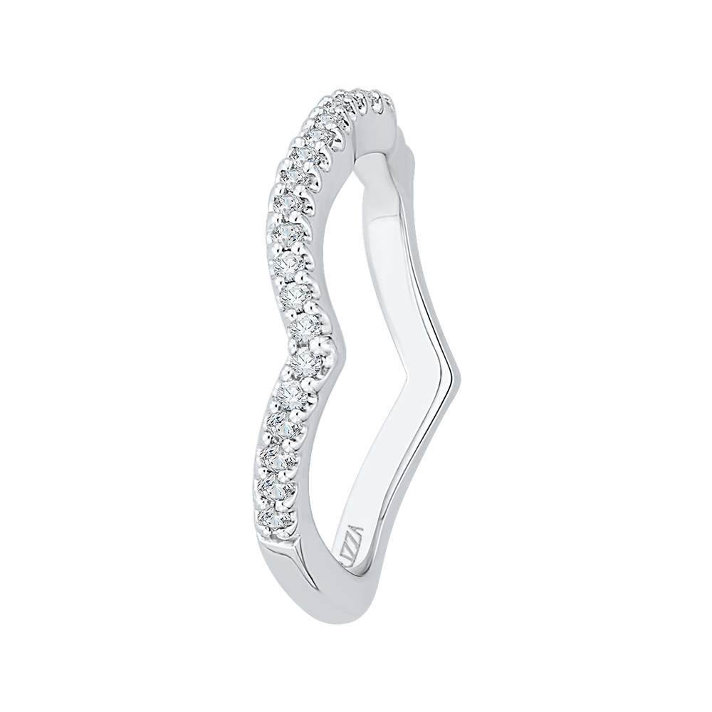 Round Diamond Wedding Band in 14K White Gold