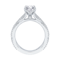 Split Shank Round Diamond Engagement Ring in 14K White Gold (Semi-Mount)