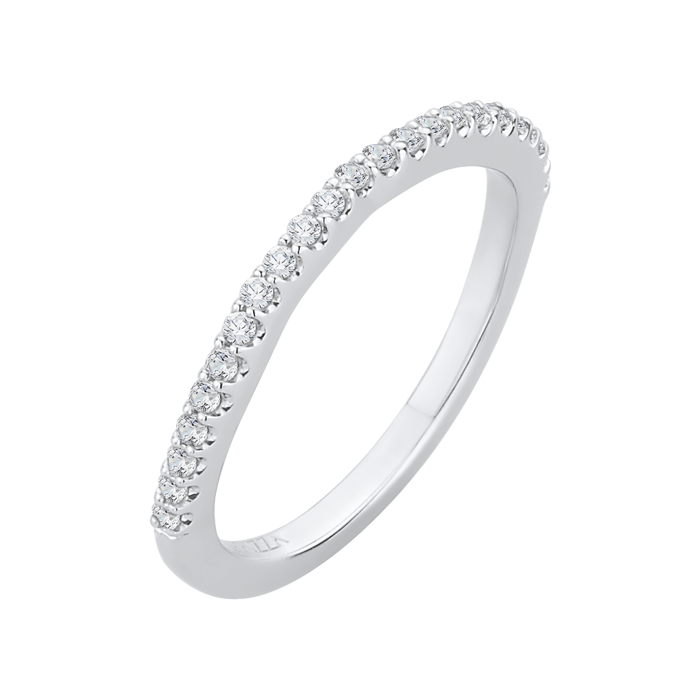 Round Diamond Wedding Band in 14K White Gold