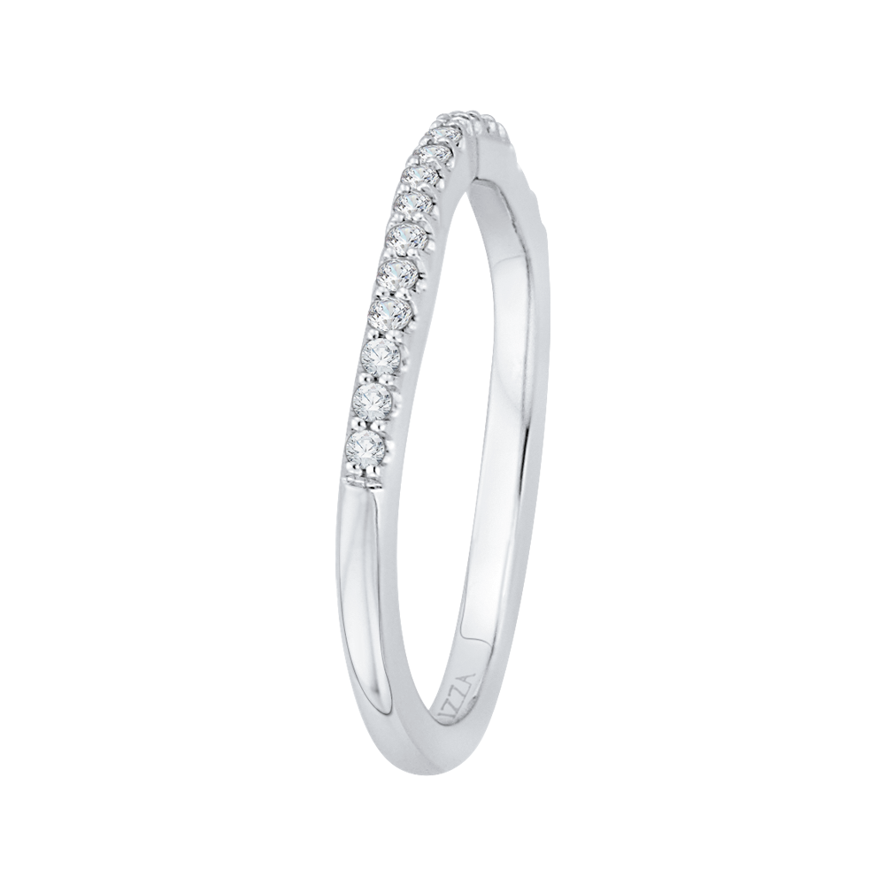 Round Diamond Wedding Band in 14K White Gold