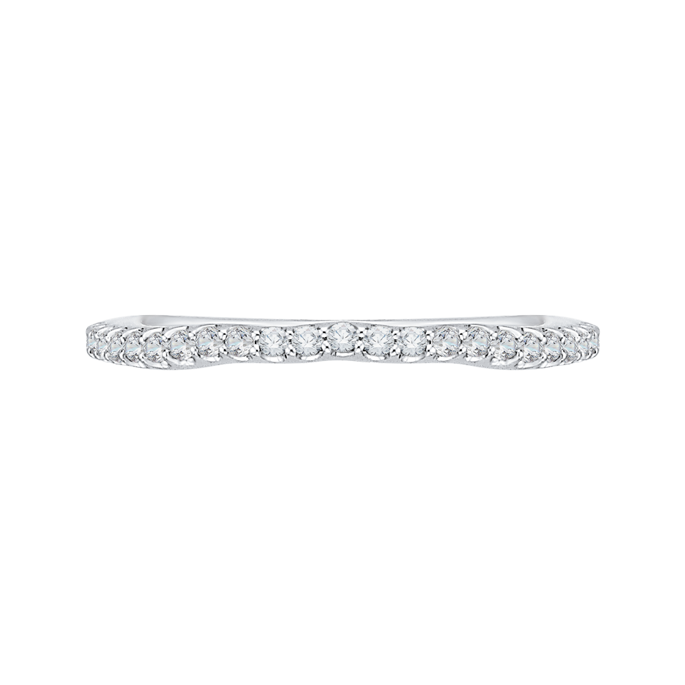 Round Diamond Wedding Band in 14K White Gold