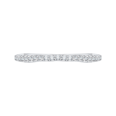 Round Diamond Wedding Band in 14K White Gold