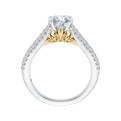 Split Shank Round Diamond Engagement Ring in 14K Two Tone Gold (Semi-Mount)