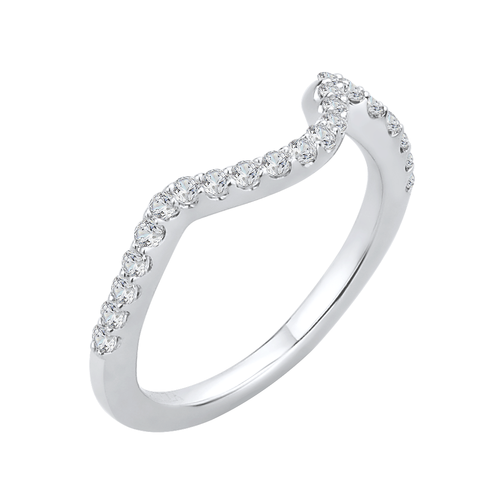 Round Diamond Wedding Band in 14K White Gold