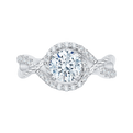 Round Diamond Engagement Ring in 14K White Gold (Semi-Mount)