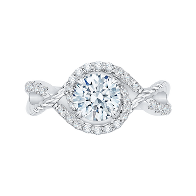 Round Diamond Engagement Ring in 14K White Gold (Semi-Mount)