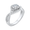 Round Diamond Engagement Ring in 14K White Gold (Semi-Mount)