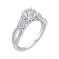 Round Diamond Engagement Ring in 14K White Gold (Semi-Mount)