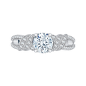 Round Diamond Engagement Ring in 14K White Gold (Semi-Mount)