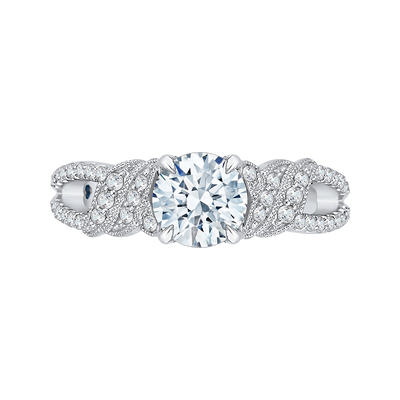 Round Diamond Engagement Ring in 14K White Gold (Semi-Mount)