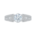 Split Shank Round Diamond Engagement Ring in 14K White Gold (Semi-Mount)