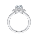 Split Shank Round Diamond Engagement Ring in 14K White Gold (Semi-Mount)