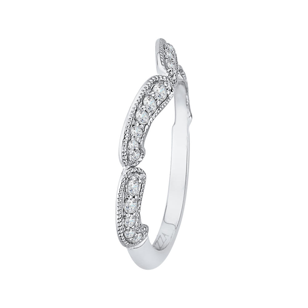 Round Diamond Half-Eternity Wedding Band in 14K White Gold