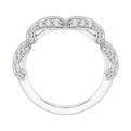 Round Diamond Half-Eternity Wedding Band in 14K White Gold