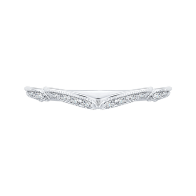 Round Diamond Half-Eternity Wedding Band in 14K White Gold