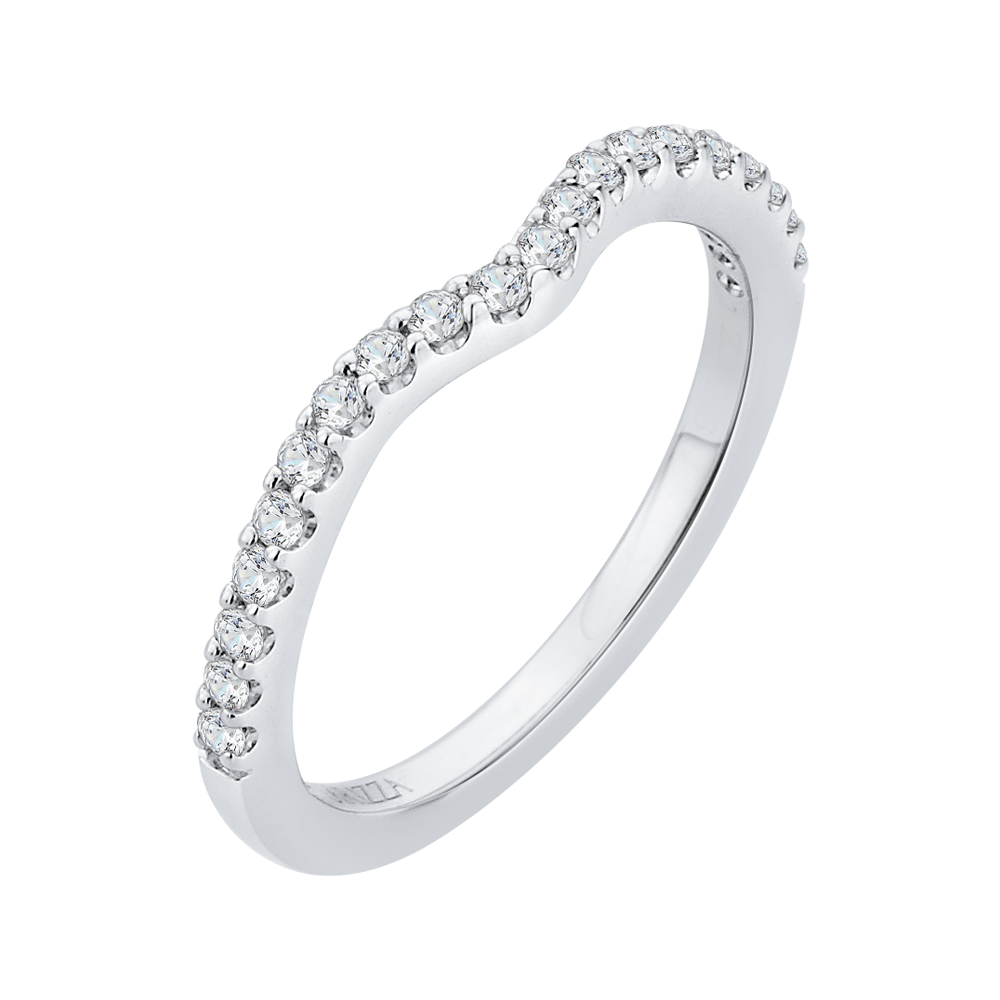 Round Diamond Wedding Band in 14K White Gold