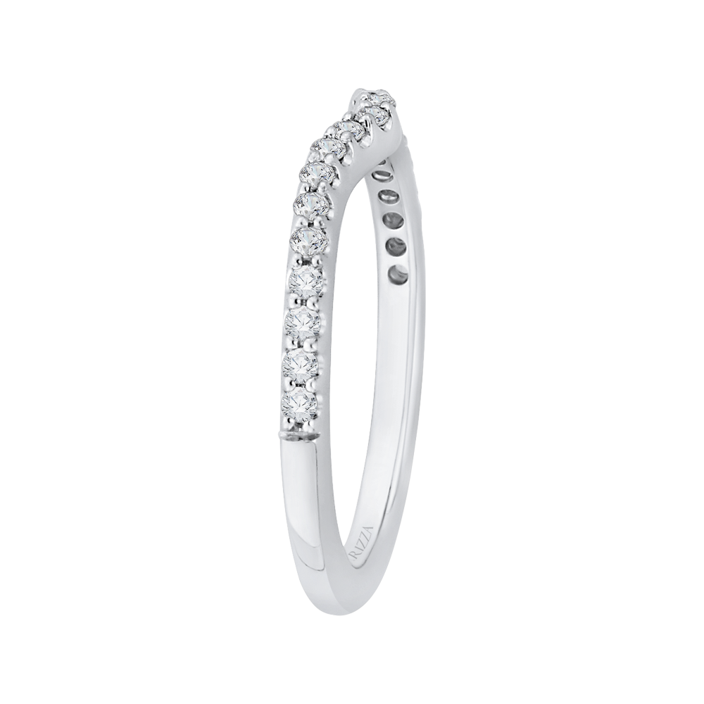 Round Diamond Wedding Band in 14K White Gold