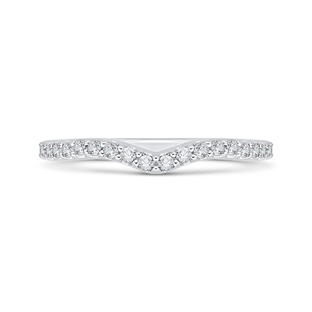 Round Diamond Wedding Band in 14K White Gold