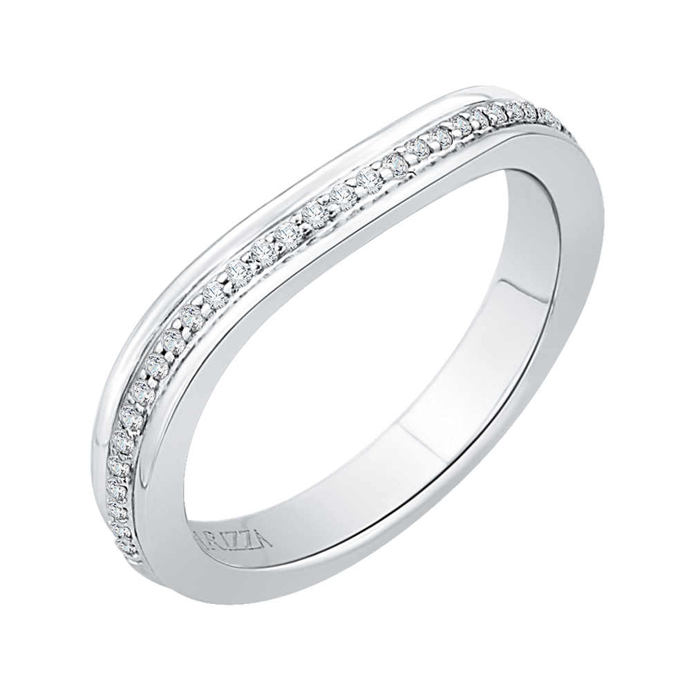 Round Diamond Wedding Band in 14K White Gold