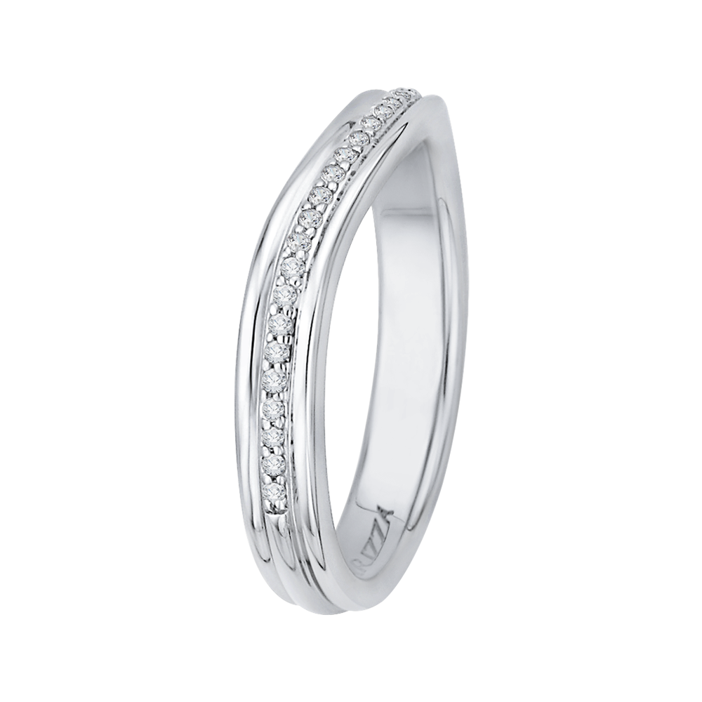 Round Diamond Wedding Band in 14K White Gold