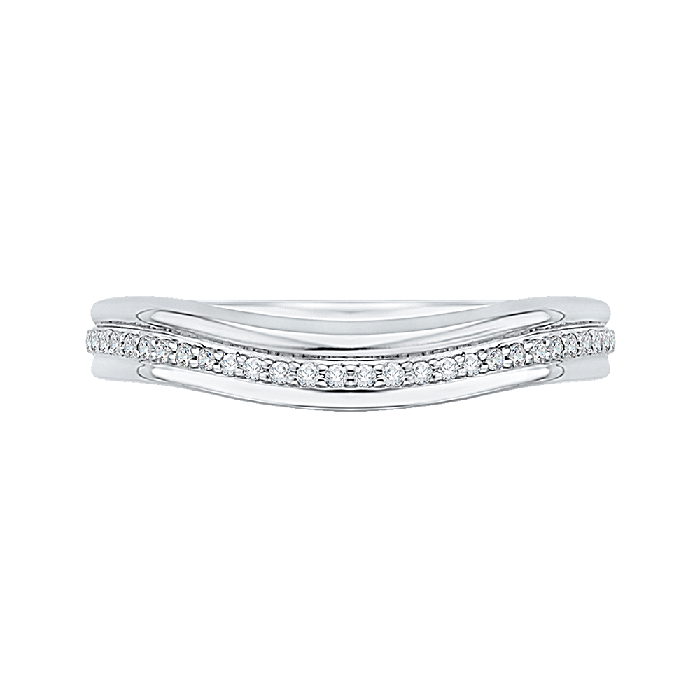 Round Diamond Wedding Band in 14K White Gold