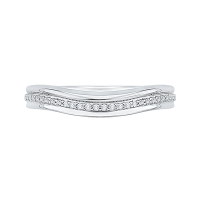 Round Diamond Wedding Band in 14K White Gold