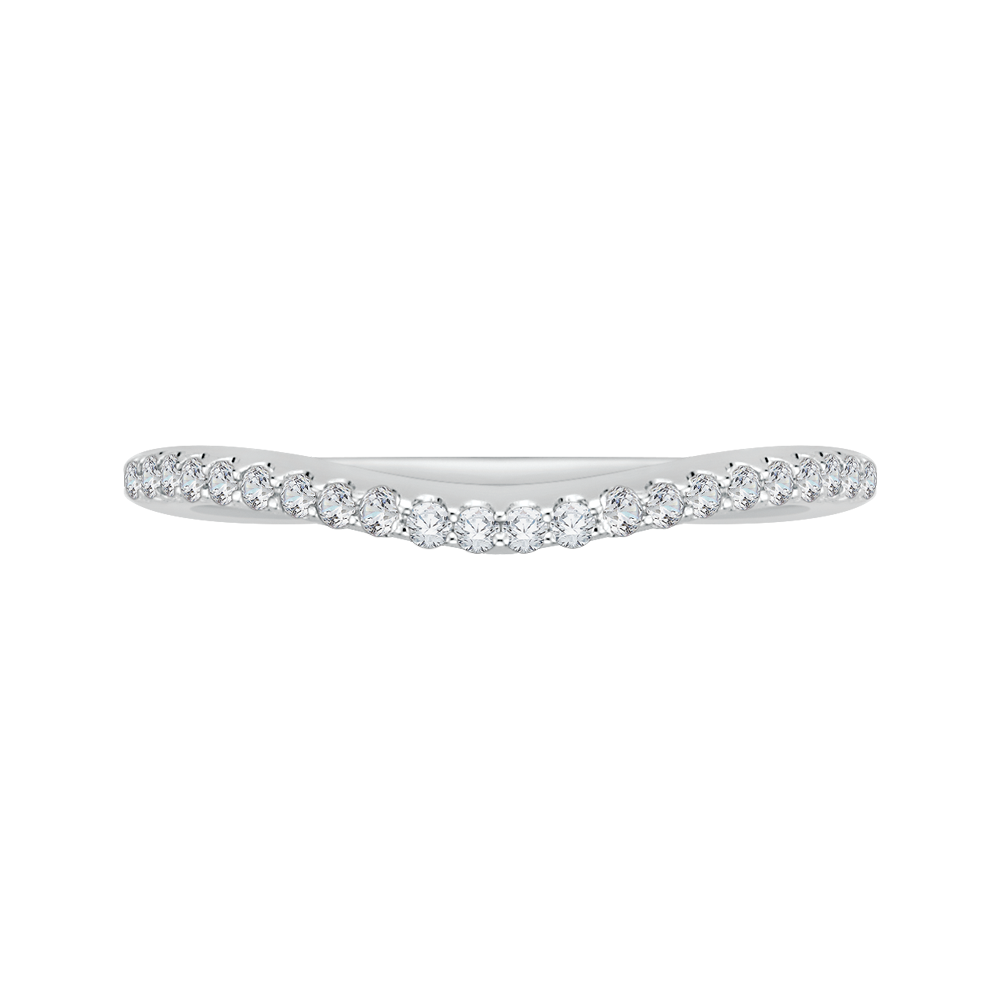 Round Diamond Wedding Band in 14K White Gold