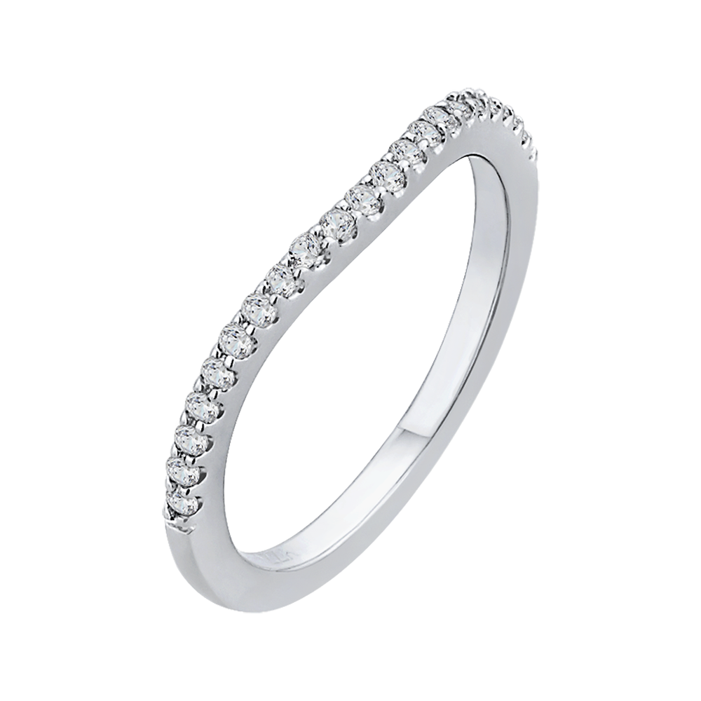 Round Diamond Wedding Band in 14K White Gold