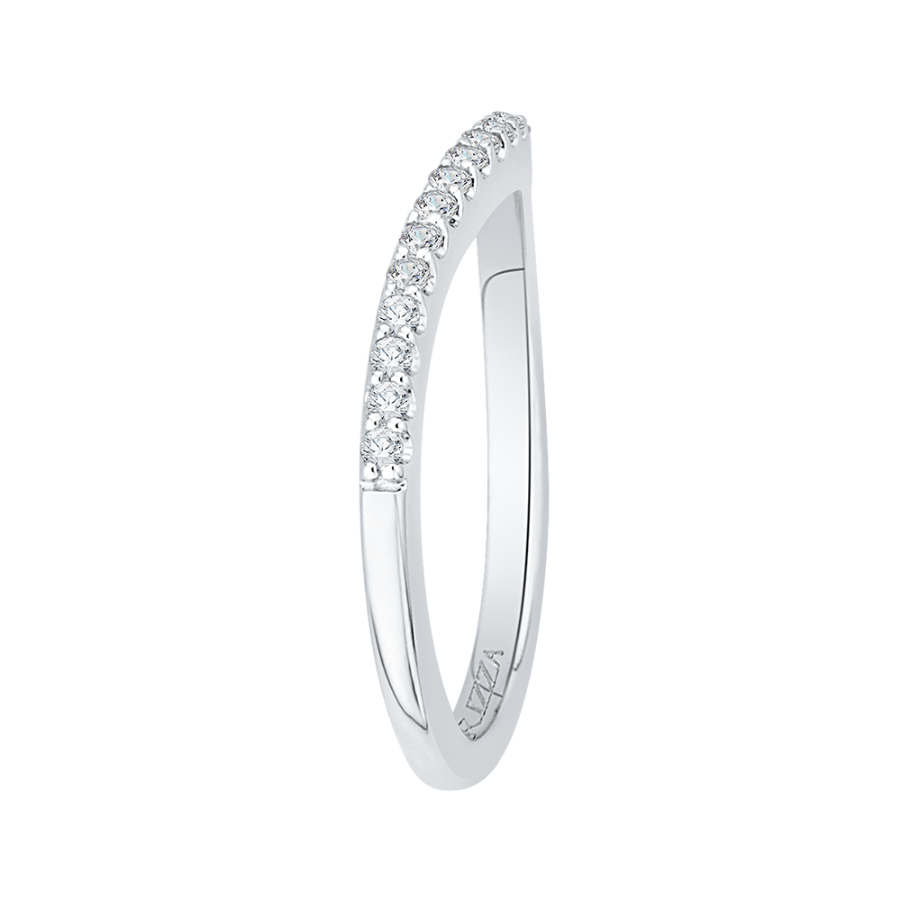 Round Diamond Wedding Band in 14K White Gold