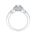 Round Diamond Halo Engagement Ring in 14K White Gold (Semi-Mount)