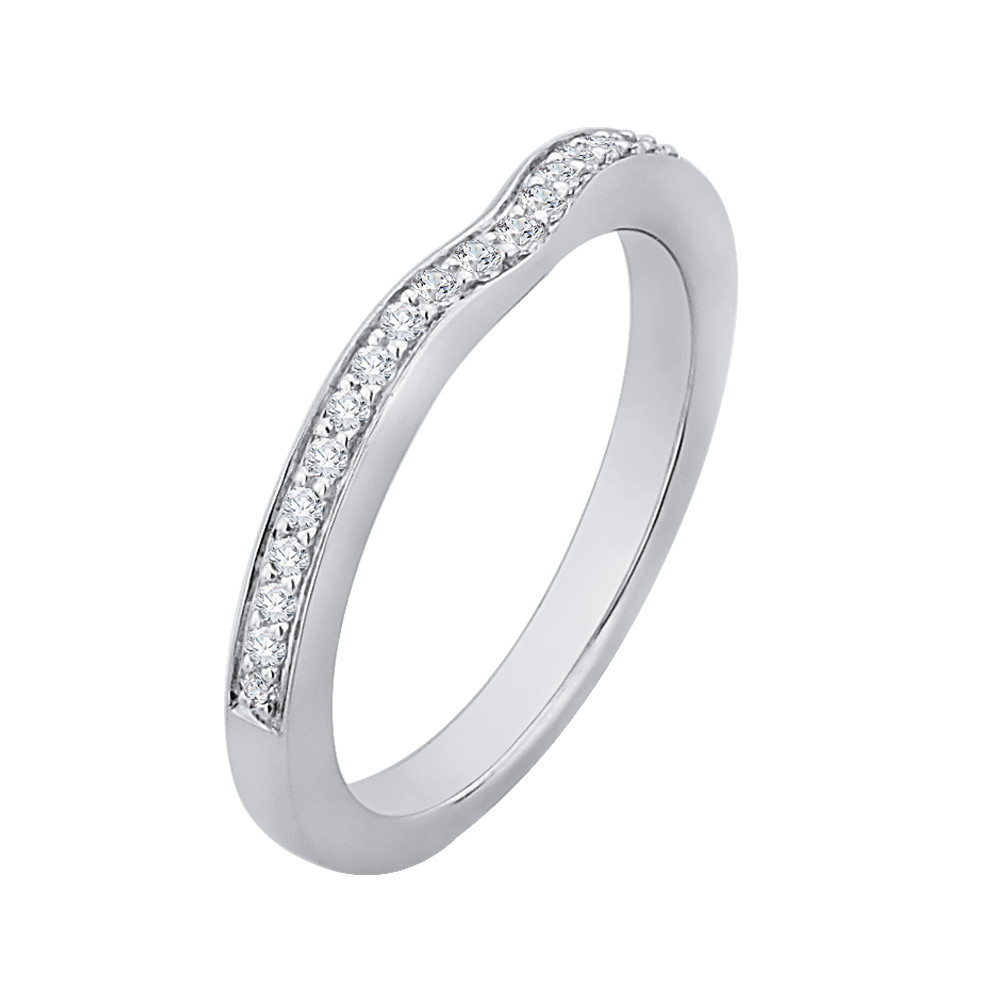 Half-Eternity Round Diamond Wedding Band in 14K White Gold