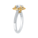 Round Diamond Cathedral Style Engagement Ring in 14K Two Tone Gold (Semi-Mount)