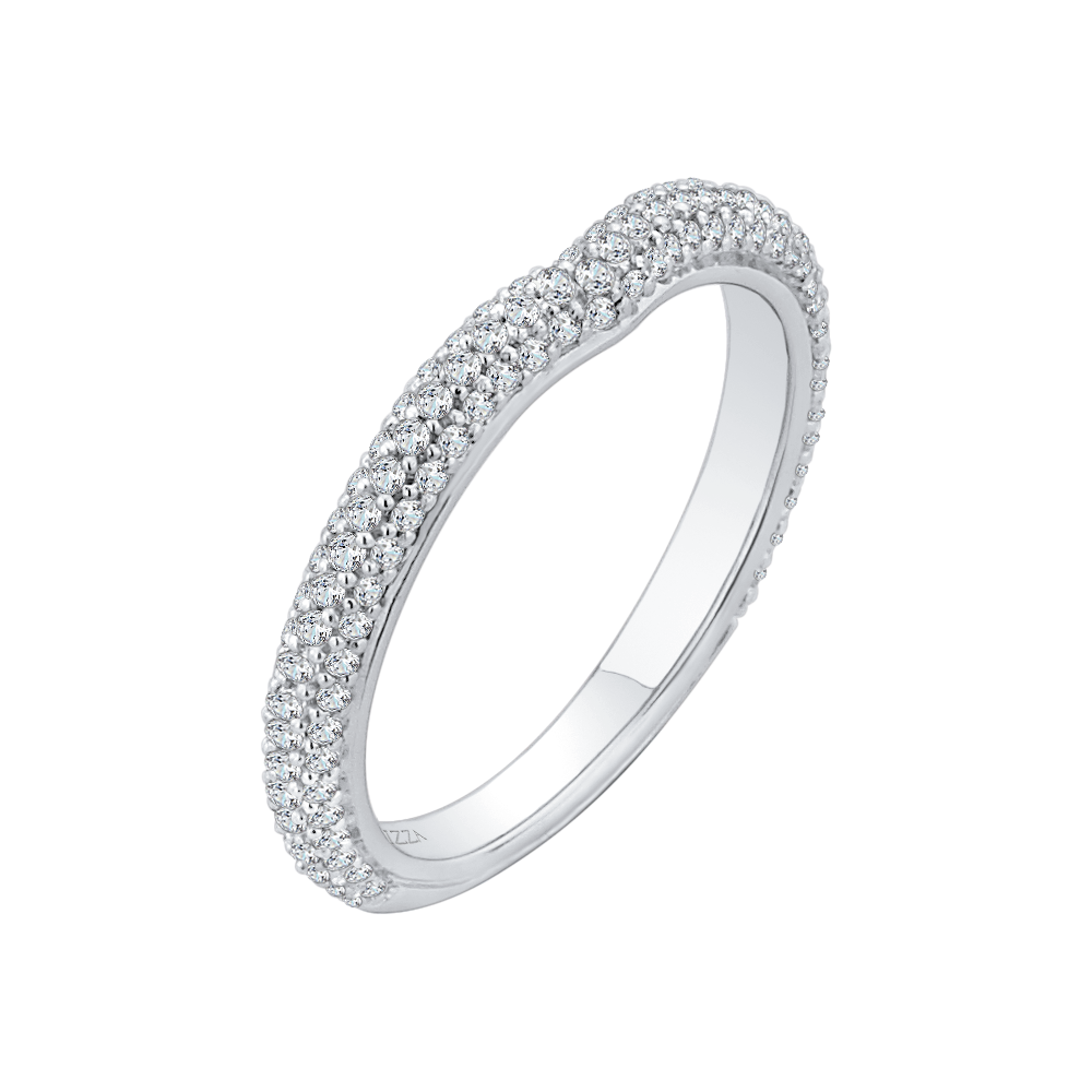 Round Diamond Wedding Band in 14K White Gold