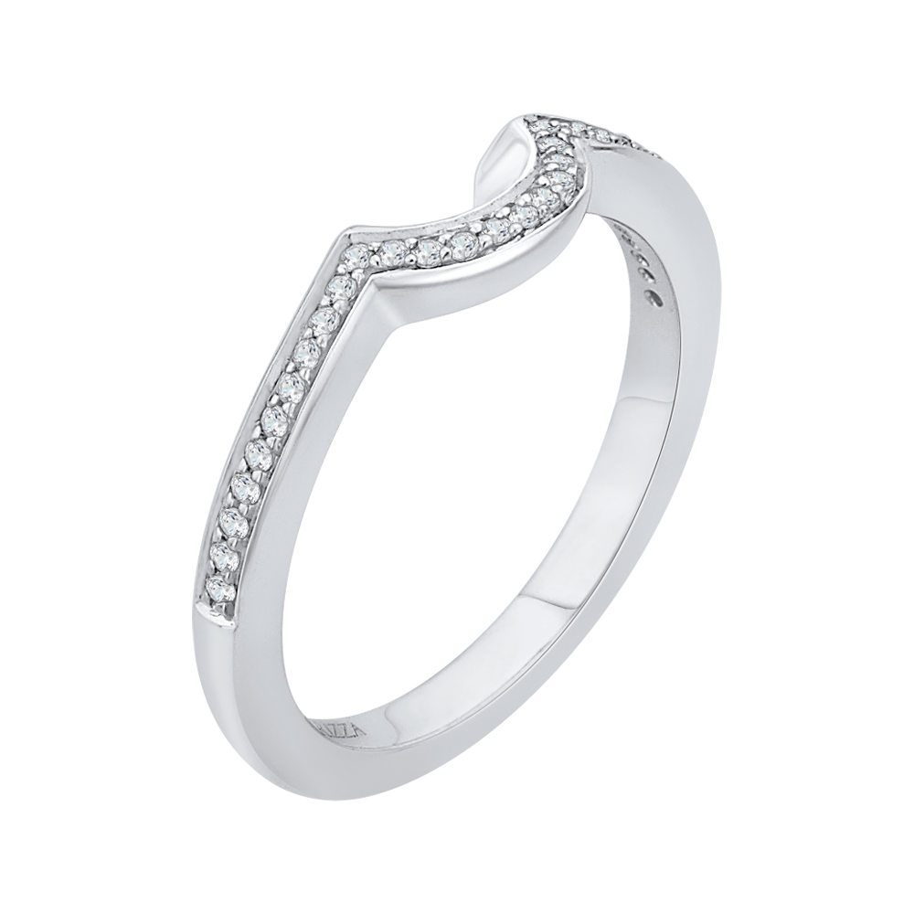 Round Diamond Wedding Band in 14K White Gold