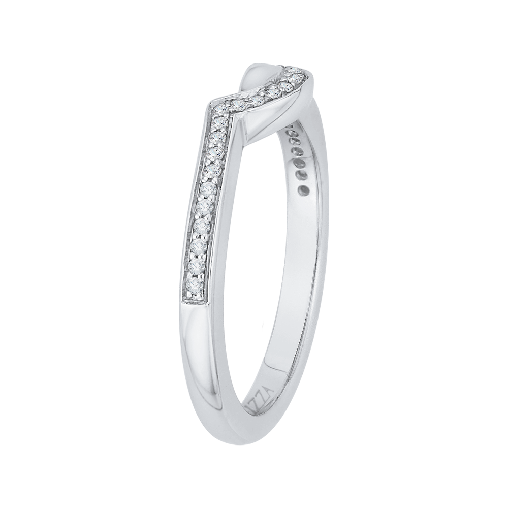 Round Diamond Wedding Band in 14K White Gold