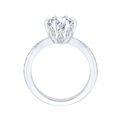 Round Diamond Floral Engagement Ring in 14K White Gold (Semi-Mount)