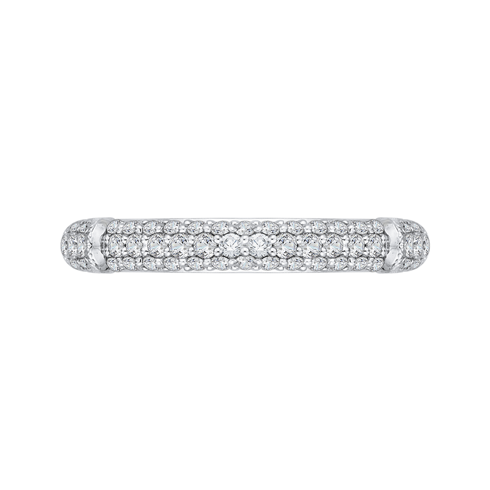 Round Diamond Wedding Band in 14K White Gold