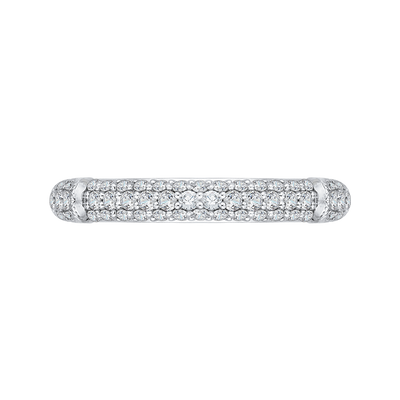 Round Diamond Wedding Band in 14K White Gold