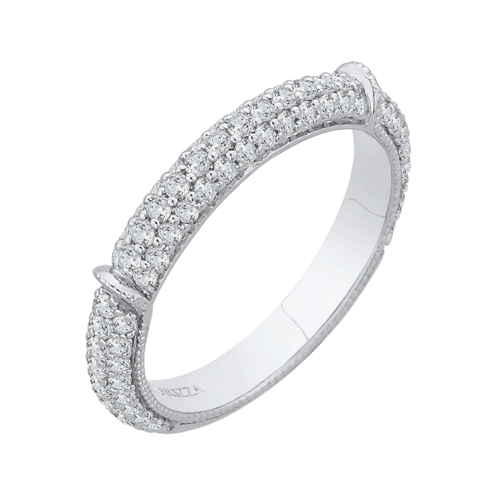 Round Diamond Wedding Band in 14K White Gold